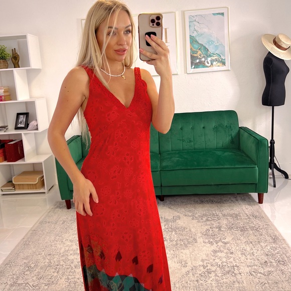 DESIGUAL RED MAXI DRESS - Picture 4 of 6